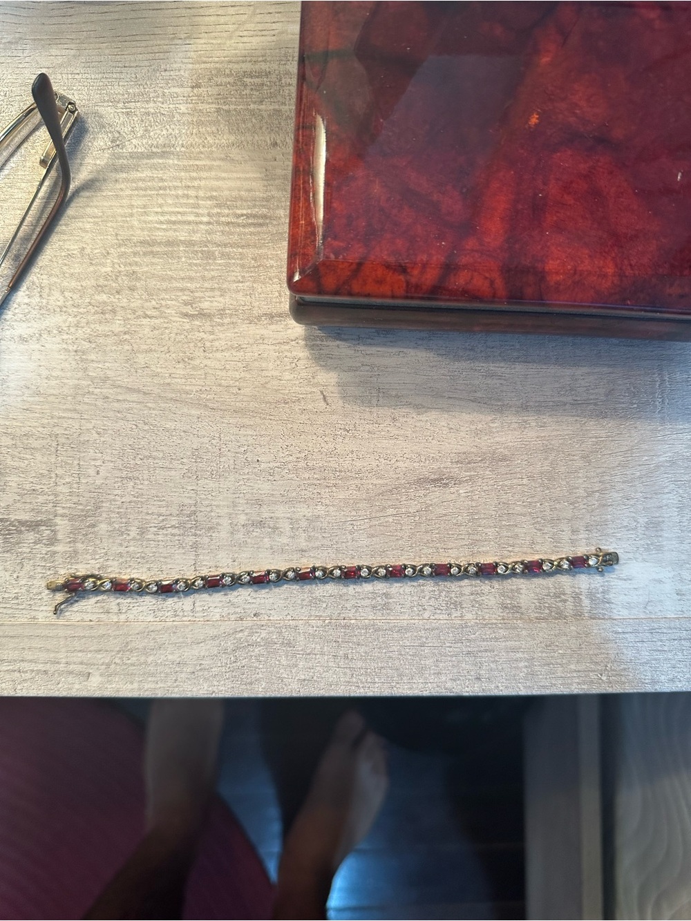 Gold-Tone Multicolor Gemstone Tennis Bracelet